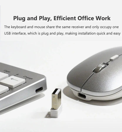 Set tastiera e Mouse Bluetooth Wireless Ultra sottile compatibile per Mac OS/iOS/iPad OS tastiera ricaricabile per MacBook