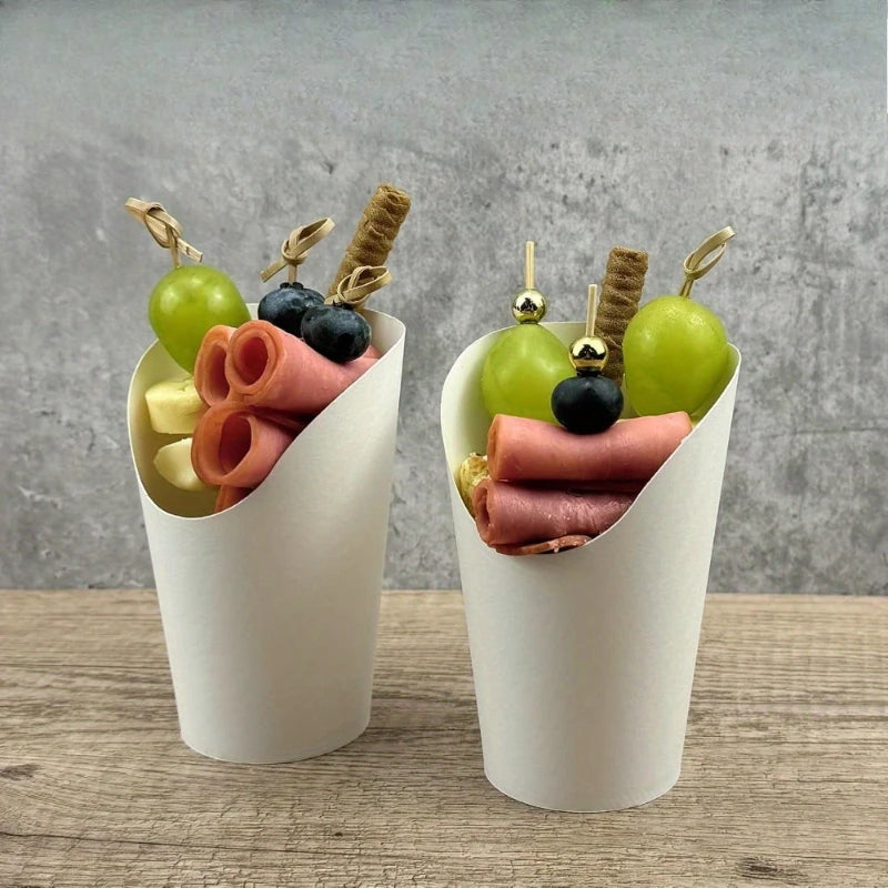 Tazze Per Patatine Fritte In Carta Kraft Naturale 50 100 Pezzi Per Snack Catering