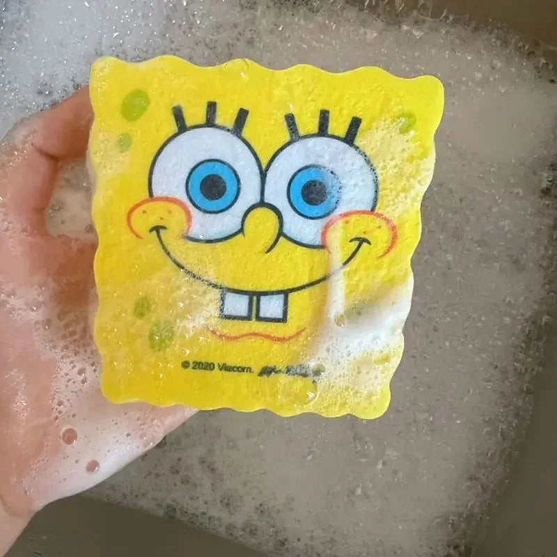 Spugna Per Piatti Con Spazzola Integrata SpongeBob Panno Cucina Abrasiva Per Pulizia Efficace