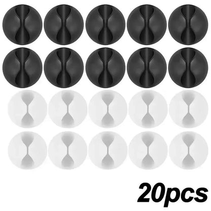 Clip per cavi Supporto per cavo telefonico Linea dati USB Organizzatore in silicone Gestione cavi autoadesiva Avvolgicavo Cavo per caricabatterie per auricolari