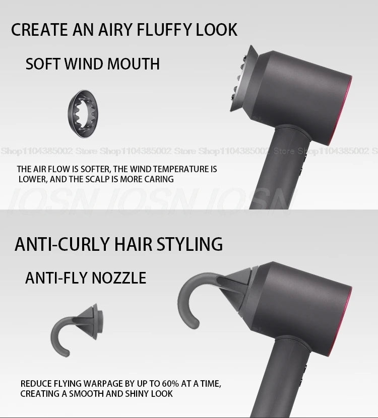 Accessorio Professionale Senza Lame per Asciugacapelli Dyson, Ioni Negativi, Asciugatura Rapida, Potente, per Casa, con Funzione Anti-Crespo, Elettrico