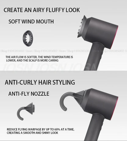 Accessorio Professionale Senza Lame per Asciugacapelli Dyson, Ioni Negativi, Asciugatura Rapida, Potente, per Casa, con Funzione Anti-Crespo, Elettrico