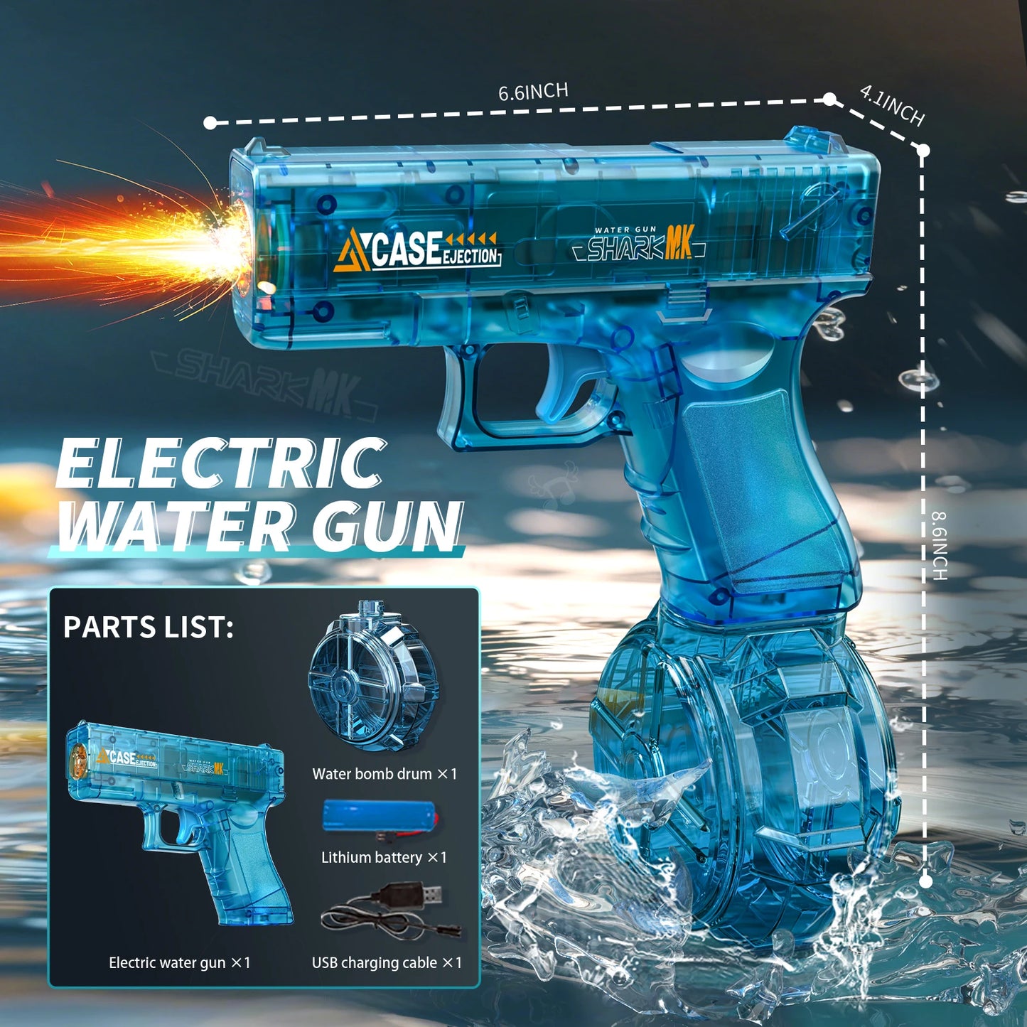Pistola Ad Acqua Elettrica Ricaricabile A Lungo Raggio Per Battaglie Spiaggia Piscina Giardino Estivo Regalo Compleanno
