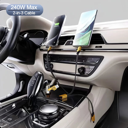 Cavo di ricarica universale 3 in 1 USB Type C per la trasmissione rapida dei dati per iPhone Samsung Xiaomi Huawei