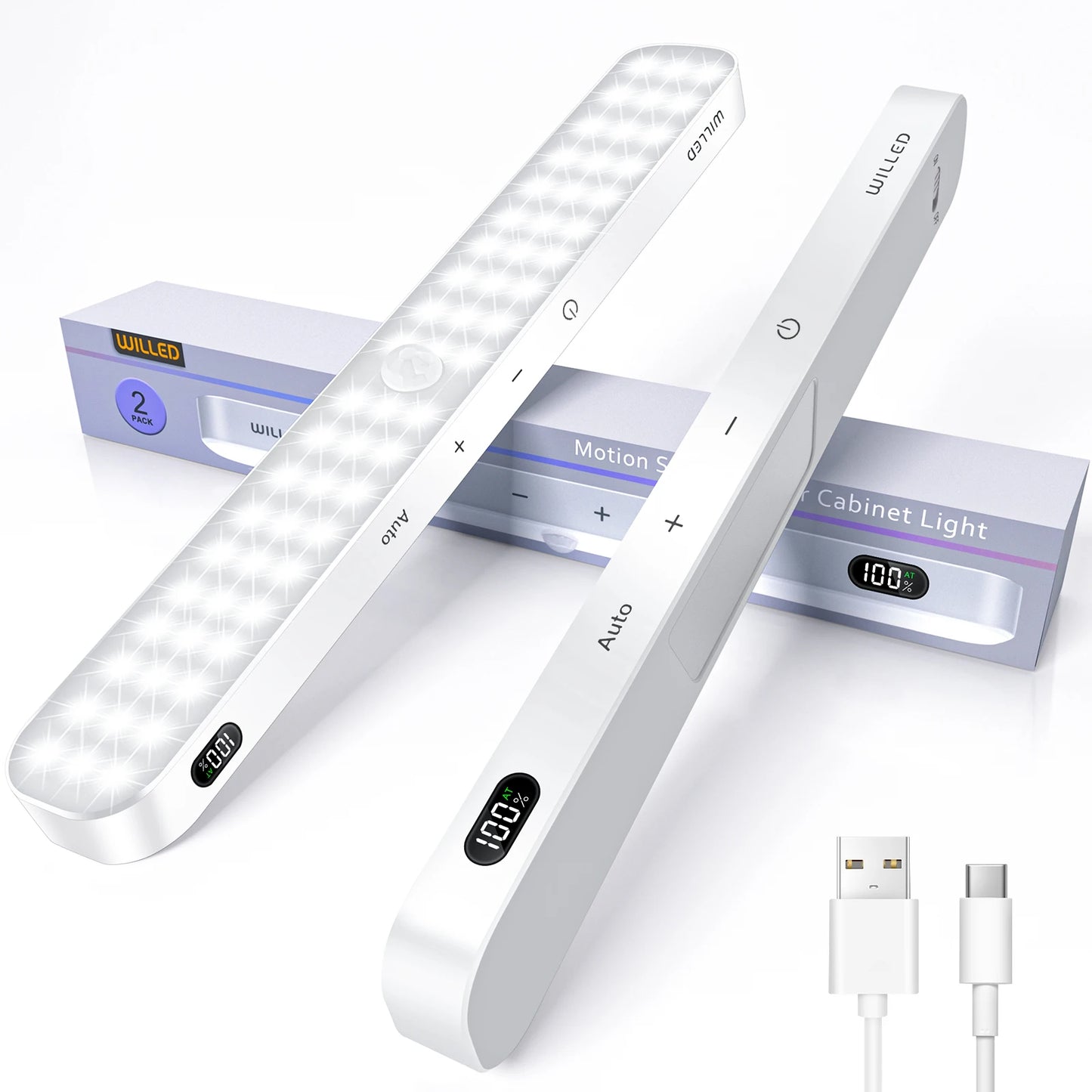 Lampada Da Armadio Con Sensore Di Movimento E Batteria Ricaricabile Barra Luminosa Touch Da 60 Led Per Luce Notturna