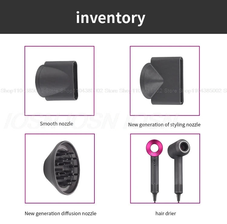 Accessorio Professionale Senza Lame per Asciugacapelli Dyson, Ioni Negativi, Asciugatura Rapida, Potente, per Casa, con Funzione Anti-Crespo, Elettrico
