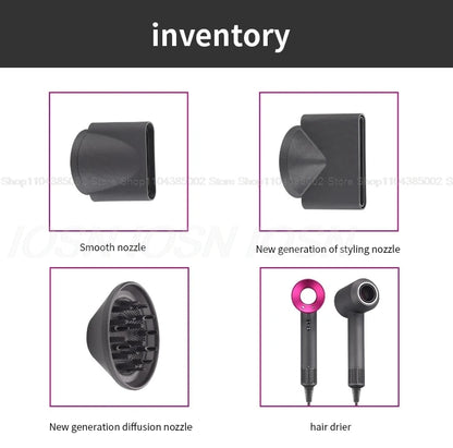 Accessorio Professionale Senza Lame per Asciugacapelli Dyson, Ioni Negativi, Asciugatura Rapida, Potente, per Casa, con Funzione Anti-Crespo, Elettrico