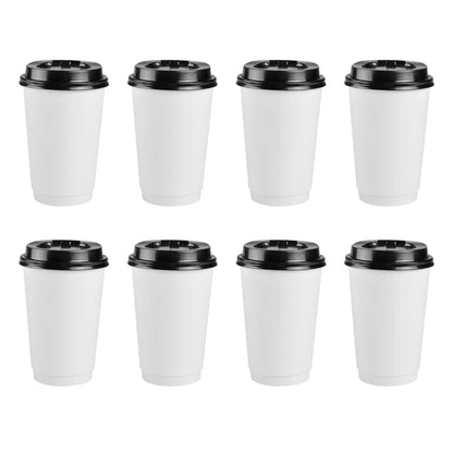 Tazze Da Caffè Usa E Getta Con Coperchio In Carta Kraft 50 Pezzi Per Ufficio Asporto