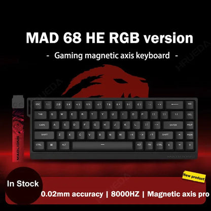 MADLIONS Mad 60he Mad60HE Mad 68HE Tastiera meccanica Interruttore magnetico Wired Hot Swap 8K Velocità di traina Tastiera da gioco personalizzata