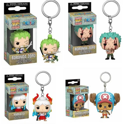 Funko POP Portachiavi tascabile One Piece Roronoa Zoro Yamato Chopper Bambole in vinile Action Figure Giocattoli di modello Regali di compleanno carvinali