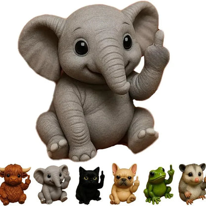 Mini Scultura In Resina Dito Medio Animale Per Scrivania Decorazione Ufficio E Casa Moderne