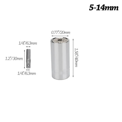 Onnfang 7-19/11-32mm chiave a cricchetto universale testa a bussola universale, chiave a bussola per uso domestico/chiave per utensili manuali