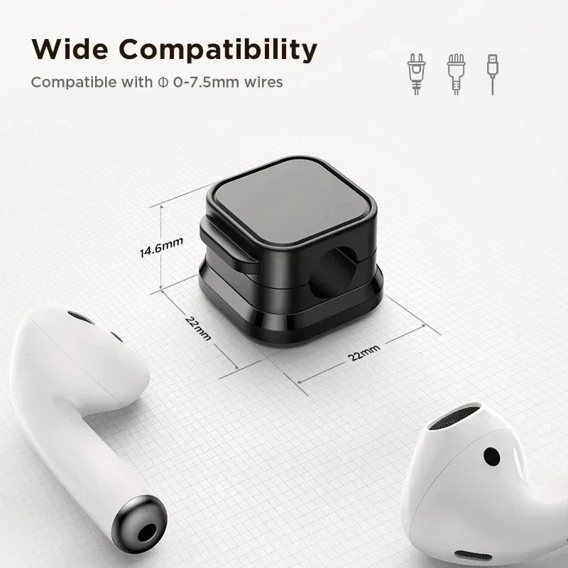 Portacavi magnetico con clip per cavi, porta cavi adesivo, organizer per cavi per la gestione della scrivania dell'home office
