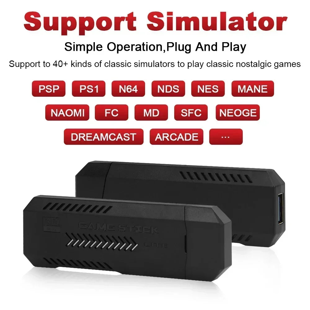 X2 Plus Game Stick 4K HD 2.4G Retro Console per videogiochi Controller wireless TV 50 Emulatore per giochi PS1/N64/DC 128G