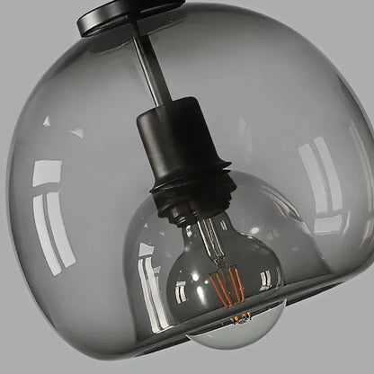 Lampadario A LED In Vetro Sospensione Moderna Grigio Per Soggiorno Pranzo Cucina E Camera Da Letto