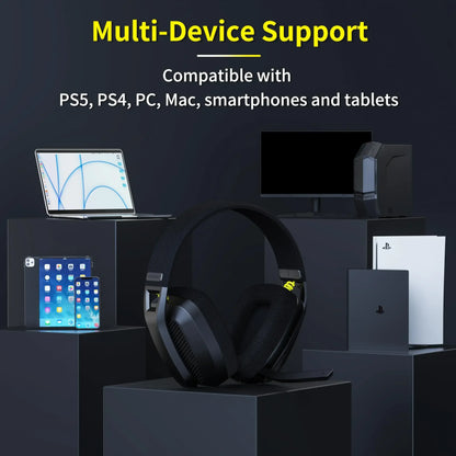 Cuffie Da Gioco Wireless 2,4 GHz Con Microfono ANC Per PS5 PS4 PC Mac Suono Chiaro E Connessione Stabile