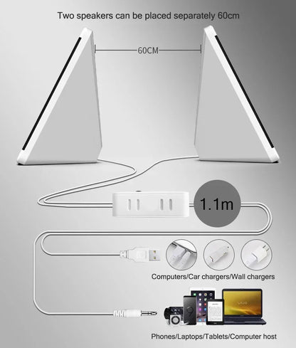 Altoparlante del computer PC Cassa di risonanza Musica per laptop Caixa De Som Sistema audio stereo USB portatile Bocina Deflettore Acustica Baffe Forte