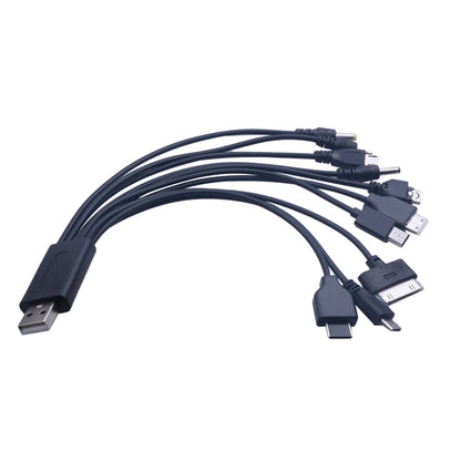 Cavo caricabatterie universale da USB a multi-spina per telefono cellulare Cavo USB da 10 a 1 per Samsung Xiaomi Huawei Google Cavo caricabatterie OPPO Vivo