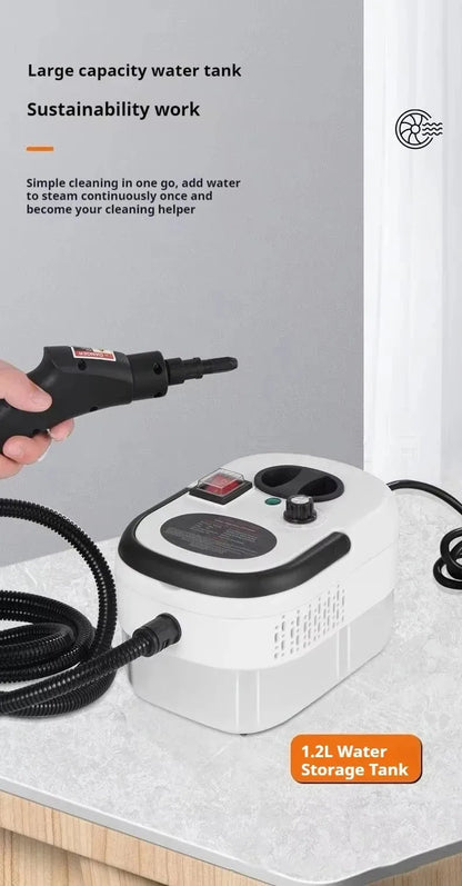 Pulitore a vapore da 1,2 litri Sterilizzazione ad alta temperatura Aria condizionata Cappa da cucina Pulitore a vapore per casa/auto 220 V/110 V Spina UE/USA