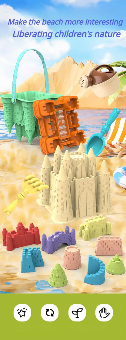 Set Sabbia Castello Per Bambini Con Secchio E Paletta Gioco Spiaggia Estivo Per Giochi All Aperto