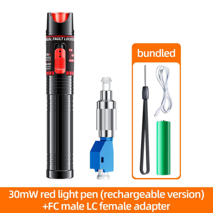 Penna Luce Verde e Rossa In Fibra Ottica Ricaricabile Con Tester 15 mW 30 mW 50 mW 100 mW