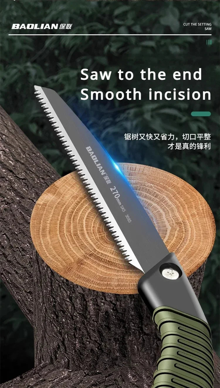 Sega Manuale Pieghevole Ergonomica Con Impugnatura Antiscivolo Per Taglio Di Rami E Legno All'aperto Campeggio