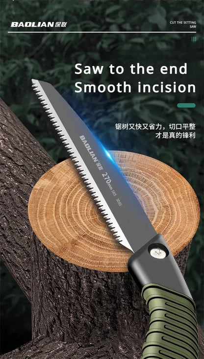Sega Manuale Pieghevole Ergonomica Con Impugnatura Antiscivolo Per Taglio Di Rami E Legno All'aperto Campeggio