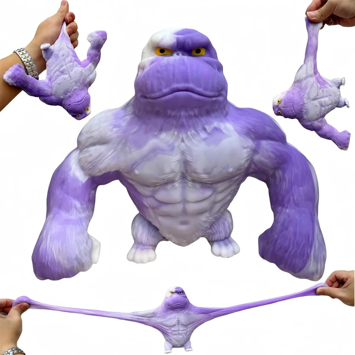 Squishy Scimmia Giocattolo Elastico Colla Riempito di Gomma Gorilla Elastico Estensibile Autismo Decompressione Giocattolo Adulti Bambini Regalo