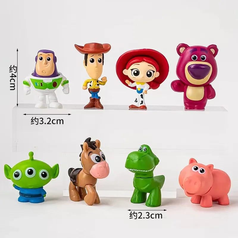 Toy Story 4 Woody Buzz Lightyear Versione Q Action Figure Mini Bambole Giocattoli per Bambini Modellini Regalo di Compleanno per Bambini