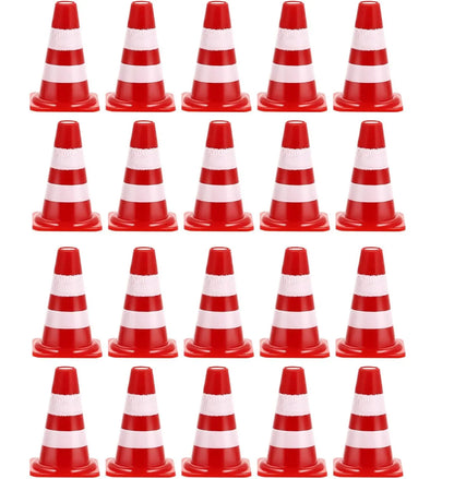 Mini coni stradali, piccola simulazione rossa di sicurezza per barretta, decorazione per torta, cartello stradale per asilo, insegnamento per il negozio a casa
