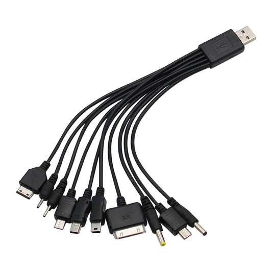 Cavo caricabatterie universale da USB a multi-spina per telefono cellulare Cavo USB da 10 a 1 per Samsung Xiaomi Huawei Google Cavo caricabatterie OPPO Vivo