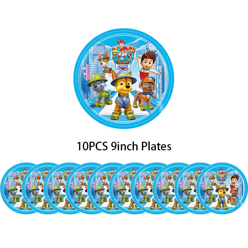 NUOVO Paw Patrol Compleanno Forniture Bomboniere Buon Compleanno Paw Patrol Kit di decorazioni per feste Piatto a palloncino Tazza Borsa regalo Adesivo per bambini