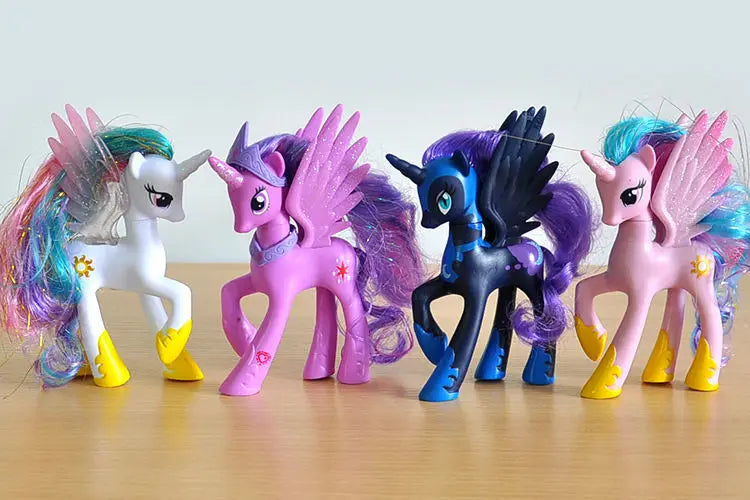 Set di giocattoli My Little Pony Fluttershy Rainbow Dash Twilight Sparkle Princess Cadence Luna Regalo a mano