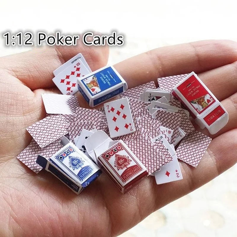 Carte Da Poker Miniatura 1:12 Per Case Delle Bambole Decorazione Casa Kawaii Accessori
