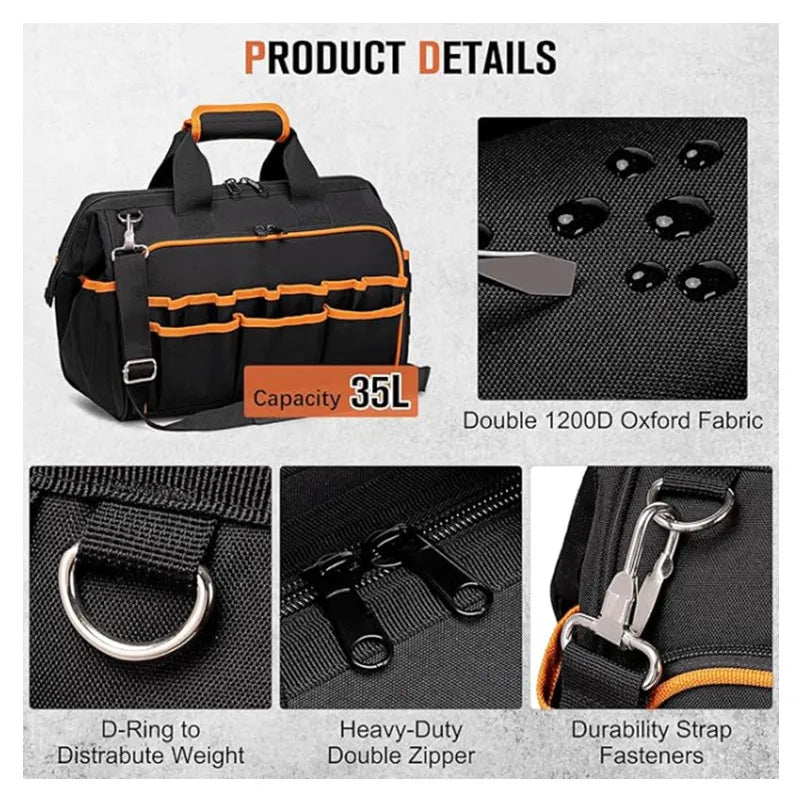 Borsa Attrezzi DGEV In Tessuto Oxford Per Elettricisti Organizzatore Professionale