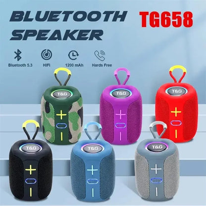 TG658 Altoparlante Bluetooth Portatile con Subwoofer Colonna Mini Bass Riproduzione Musicale per Android iOS PC Laptop