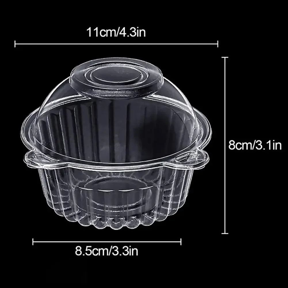 Contenitori Singoli Per Cupcake Con Cupola Trasparente Porta Muffin Scatole Per Frutta E Insalata 20 Pezzi
