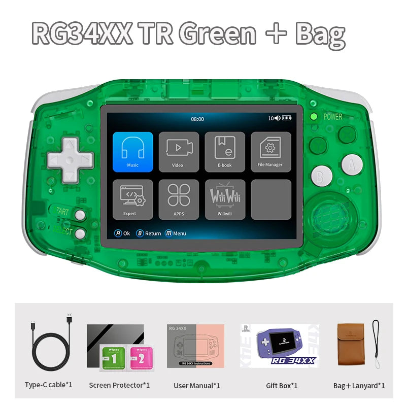 ANBERNIC RG 34XX Console di gioco portatile Schermo IPS 720*480 da 3,4 pollici Linux 64 bit 3500 mAH Bluetooth RG34XX Lettori di videogiochi retrò