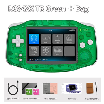 ANBERNIC RG 34XX Console di gioco portatile Schermo IPS 720*480 da 3,4 pollici Linux 64 bit 3500 mAH Bluetooth RG34XX Lettori di videogiochi retrò