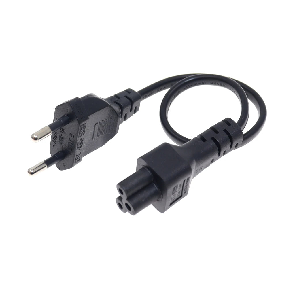 Cavo adattatore di alimentazione europeo Cavo da 30 cm Spina UE 2 pin maschio a IEC 320 C5 per alimentatore per notebook