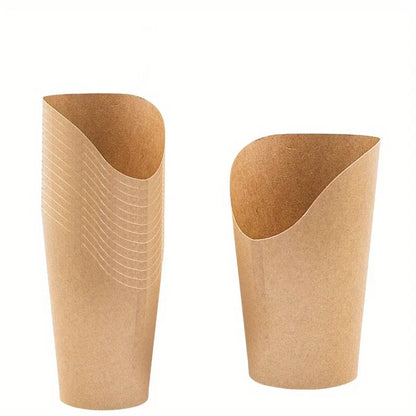 Tazze Per Patatine Fritte In Carta Kraft Naturale 50 100 Pezzi Per Snack Catering