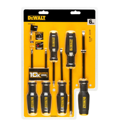 DeWalt Set Cacciaviti Con Punte In Acciaio Ad Alto Tenore Di Carbonio 6 Pezzi DWHT62056-0