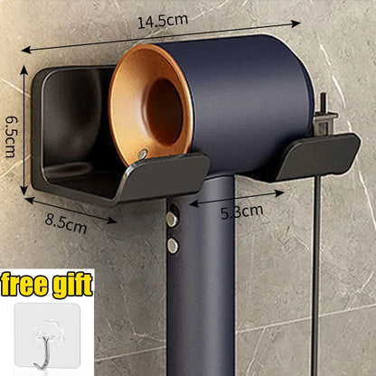 Porta Asciugacapelli A Parete Con Mensola In Plastica Per Bagno E Organizzazione Degli Accessori