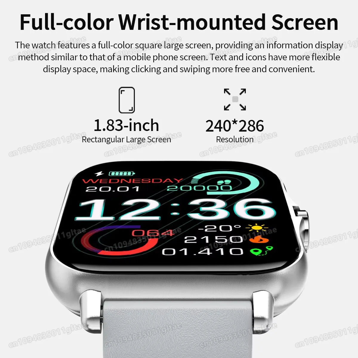 Nuovo Smartwatch con Chiamata BT, Monitoraggio Salute e Sonno, Schermo HD da 1.80'', Orologio Intelligente per Bambini, Impermeabile, Braccialetto Sportivo alla Moda per Donne e Uomini