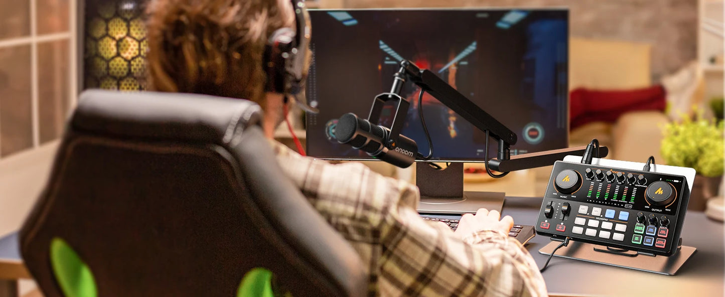 MaonoCaster E2 Gen2 Interfaccia Audio Mixer con Doppio Ingresso XLR per Podcast, Streaming Live e Gaming