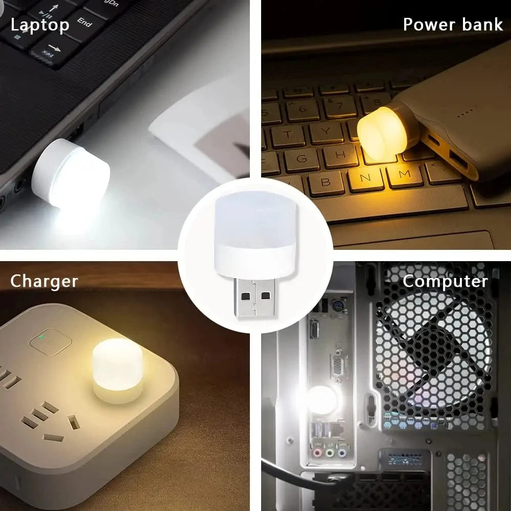Luce Notturna Usb Mini Led Rotonda Per Lettura Protezione Degli Occhi Lampada Da Lettura Portatile
