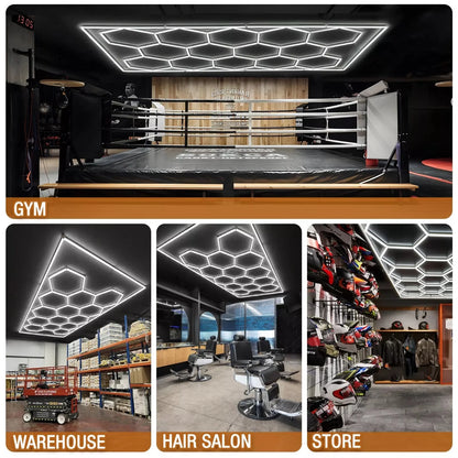 Luce Led Esagonale Da Soffitto 6500K Ultra Luminosa 2000 Lumen Per Garage Seminterrato E Palestra Casa 50000 Ore
