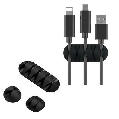 VIKEFON Cavo Cavo Organizzatore di cavi Avvolgicavo USB in silicone Clip di gestione Autoadesive per Mouse Tastiera Auricolare per iPhone