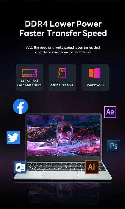 Leno 14.1 Pollici Laptop Gaming Con Processore Core I9-9900 32GB 2TB SSD Windows 11 Risoluzione 1920x1080