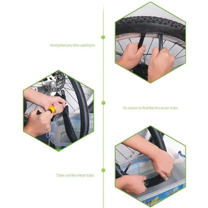 Kit Riparazione Pneumatici Per Bicicletta 48 Pezzi Con Strumenti Per Toppe Portatili Professionali